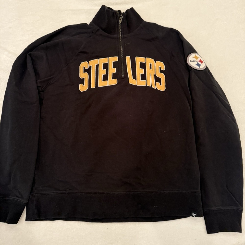 Pittsburgh Steelers Logo 1/4 Zip Mens Pullover Size Large By '47 NFL Team
